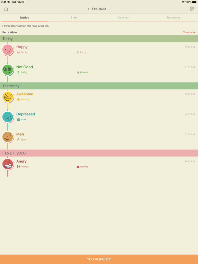 ‎Emoly - Personal Mood Tracker Screenshot