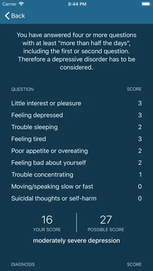 Captura de pantalla de Depressed? en iPhone 4