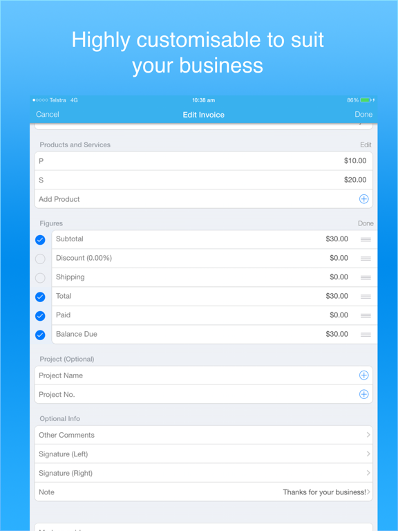 Invoice Maker Simple iPad screenshot 8 - Business app