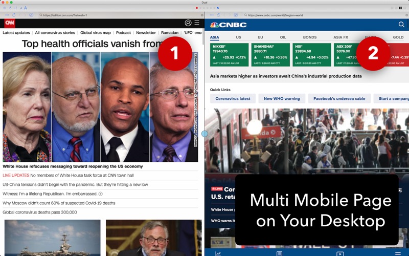 Screenshot #1 pour Dual - Mobile Multi Web View