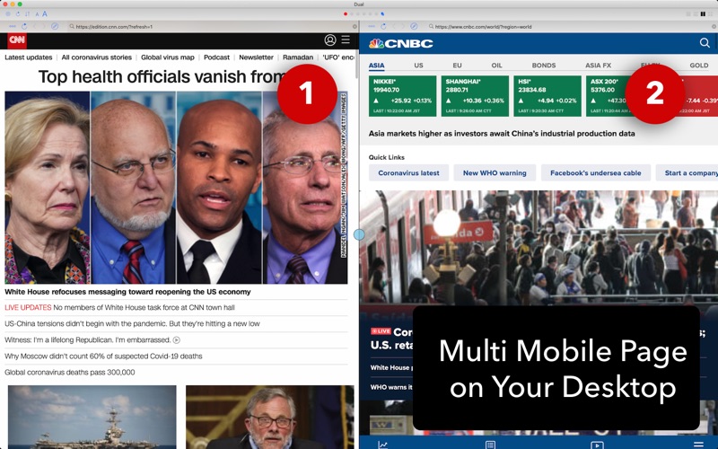 dual - mobile multi web view iphone screenshot 1