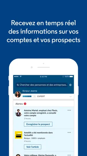 Capture d'écran de LinkedIn Sales Navigator sur iPhone 1