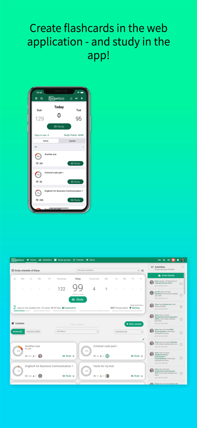 Repetico - Study flashcards