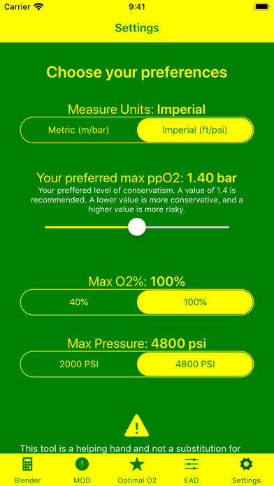 Nitrox Blender & Calculator Screenshot