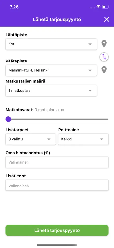 OpenTaxi - Tilaa taksi