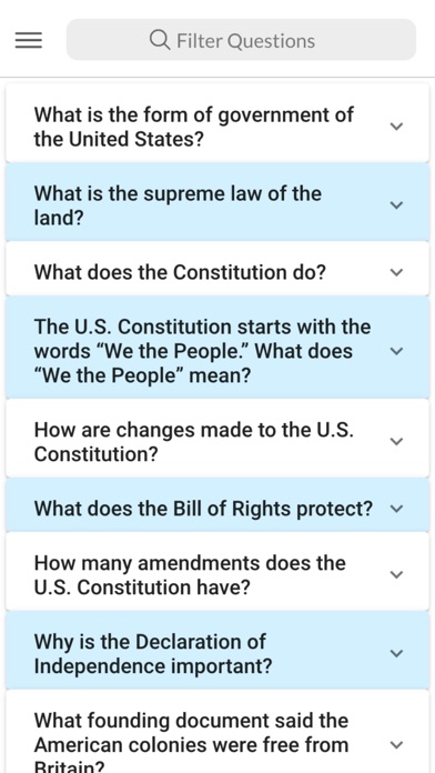 US Civics Test 2021 Screenshot