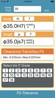 fit tolerance calculator iphone screenshot 4