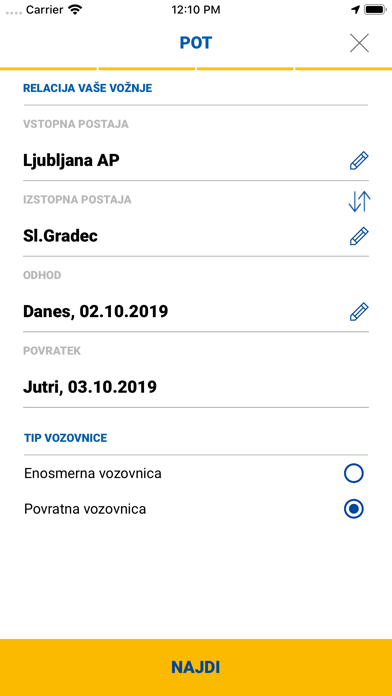 Nomago Slovenija Screenshot