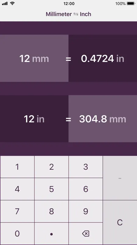 Millimetres to Inches screenshot 2 of 6