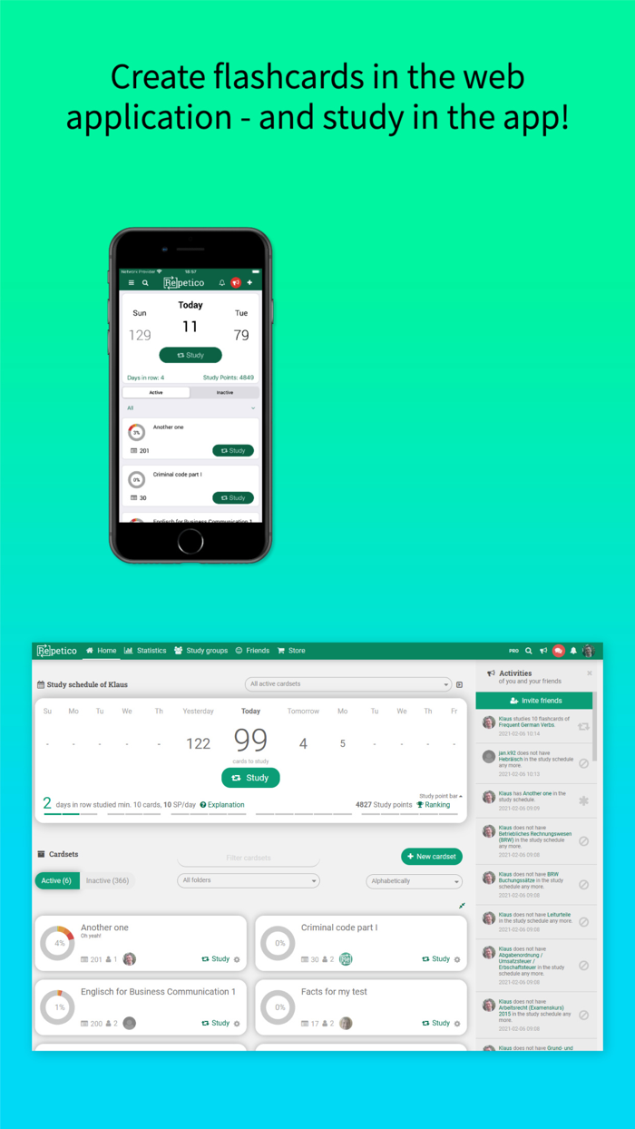 Repetico - Study flashcards