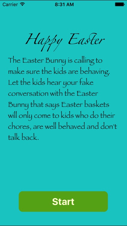 Fake call from Easter Bunny