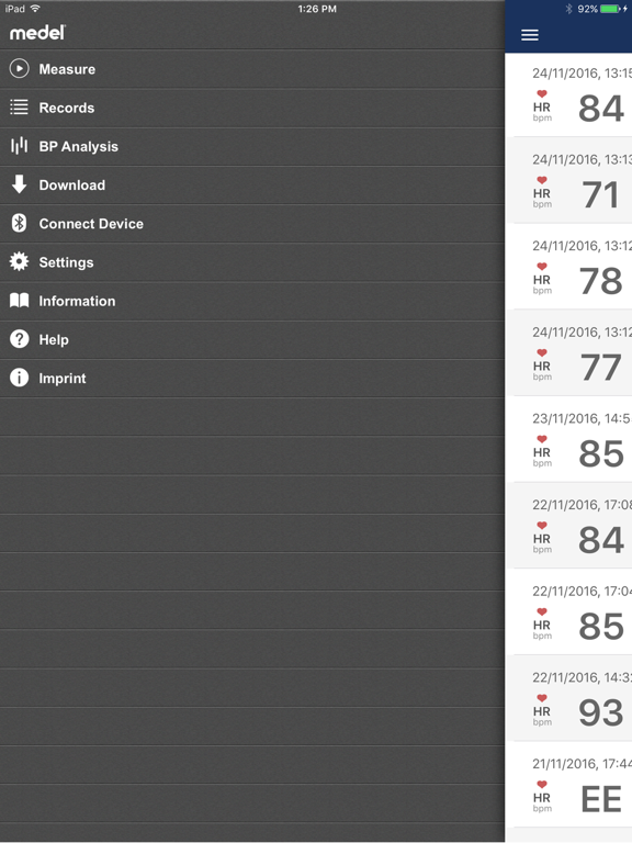 medel iBP ECG iPad screenshot