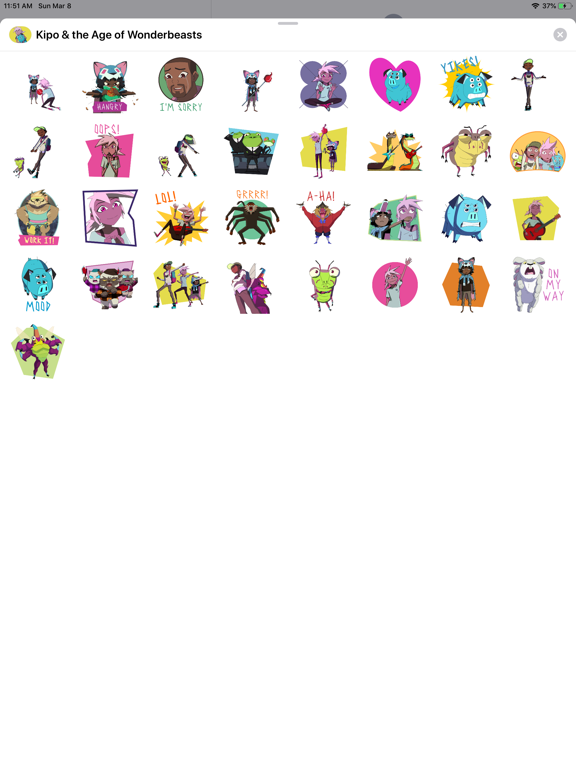 Kipo & the Age of Wonderbeasts iPad screenshot 1 - Stickers app