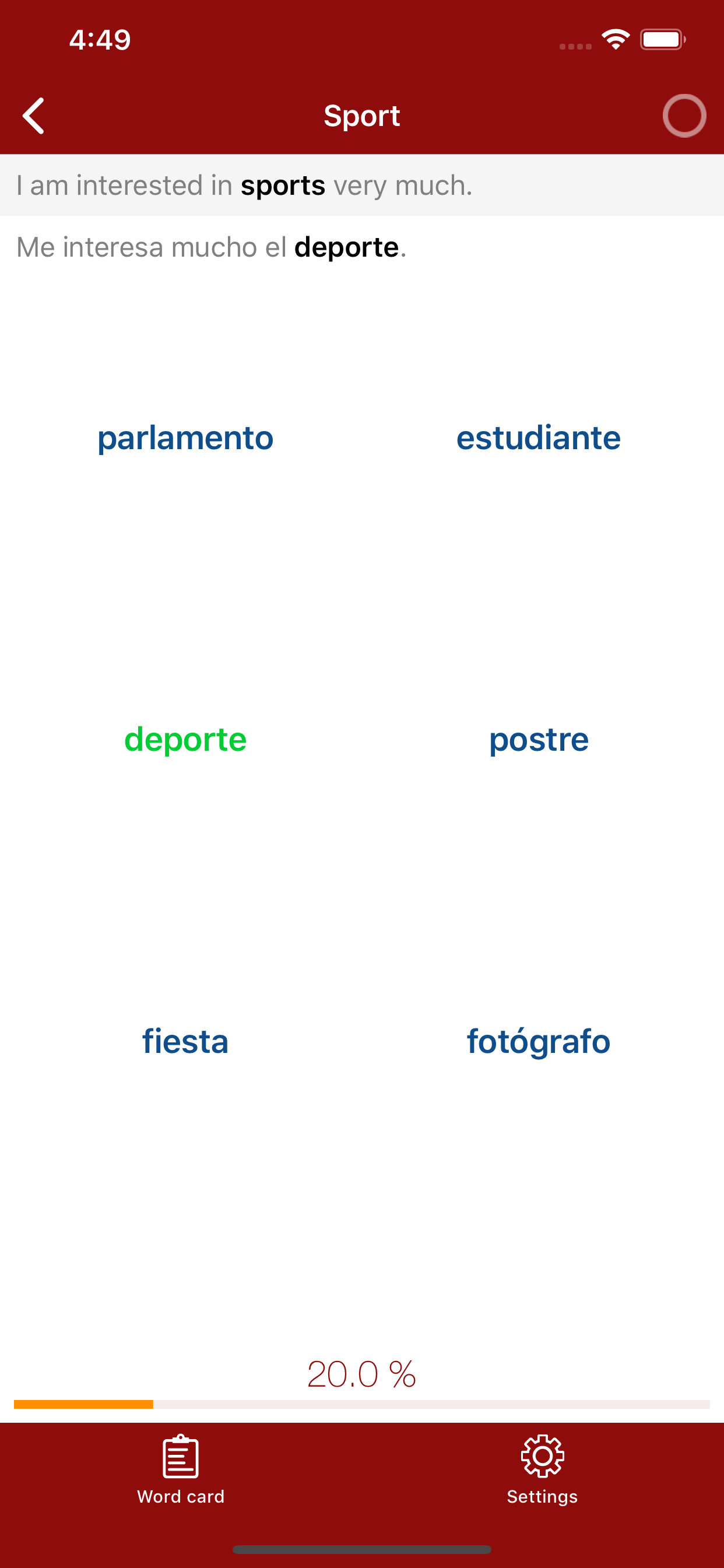 Polyglot - Spanish Words