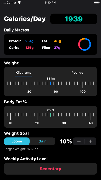 IIFYM Macro/Calorie Calculatorのおすすめ画像4