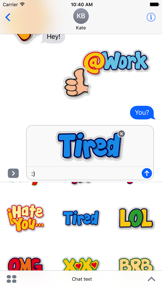 Chat text stickers screenshot