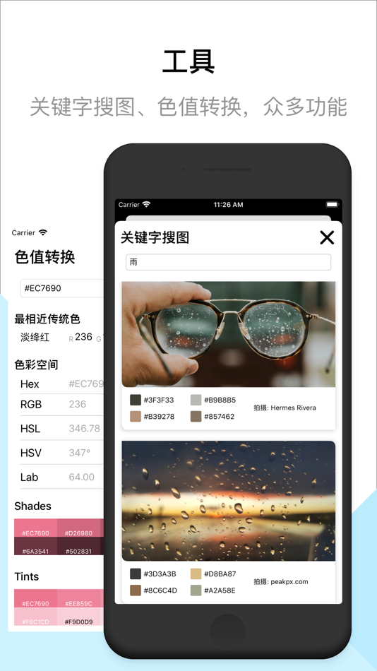 #3. 搜图 - 壁纸配色取色,传统色卡合集 (iOS) 由: 龙泽 余