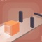 Sift the cube through obstacles shape by stretch your cube up and down 