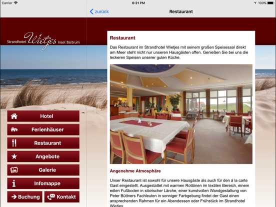 Strandhotel Wietjes Baltrum iPad screenshot 5 - Travel app