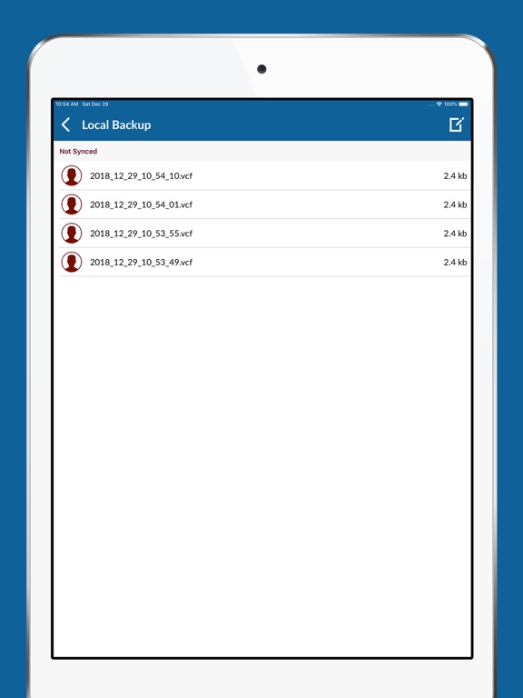 Screenshot #5 pour Contact Backup - Restore