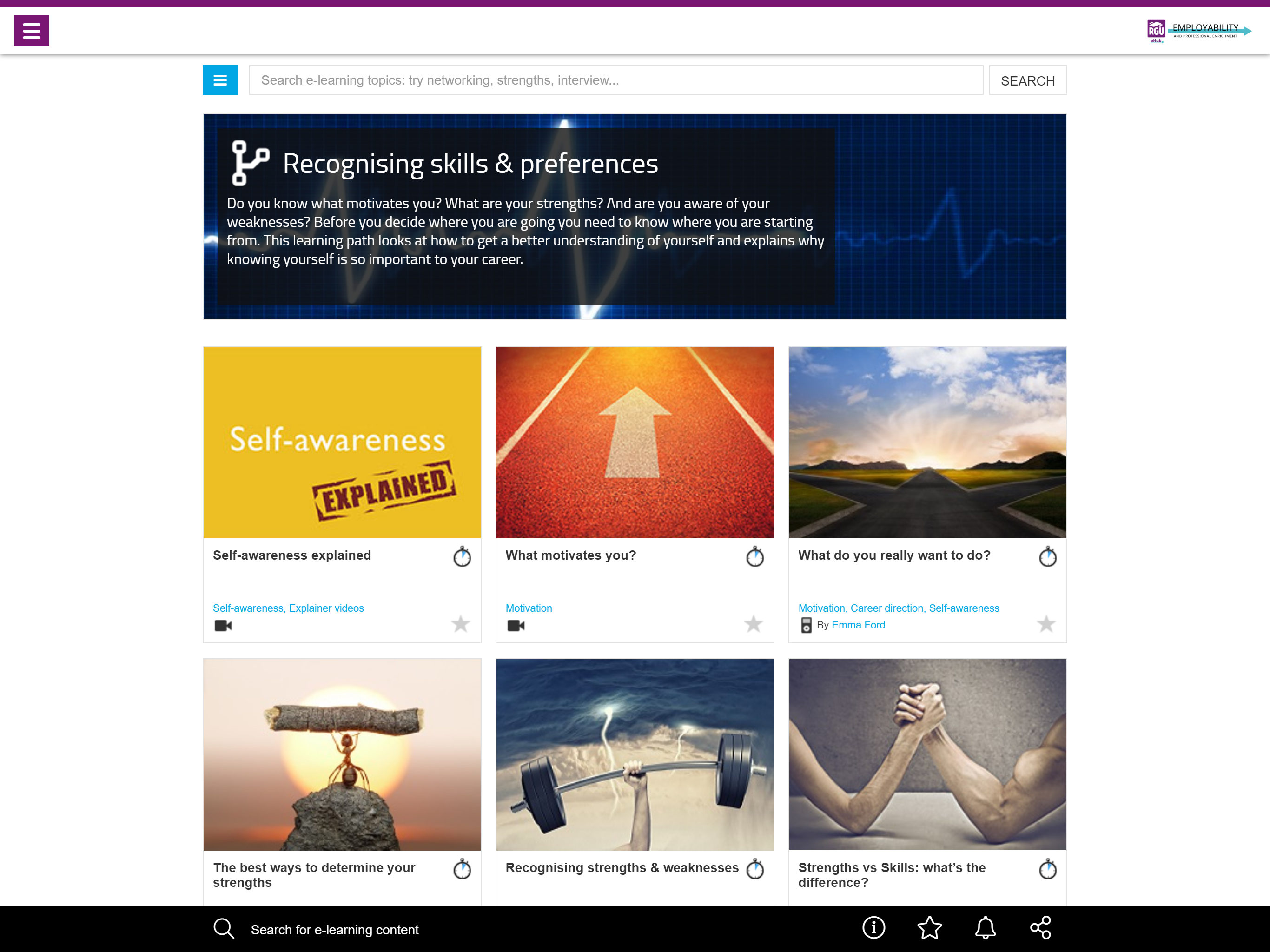 RGU eHub screenshot 5