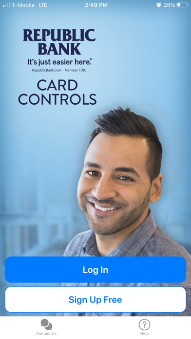 Republic Bank Card Controls Screenshot