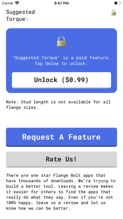 Flange Bolt Size & Torque screenshot-3
