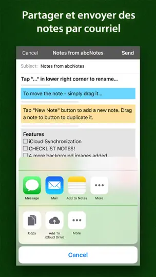 Capture d'écran de AbcNotes sur iPhone 5