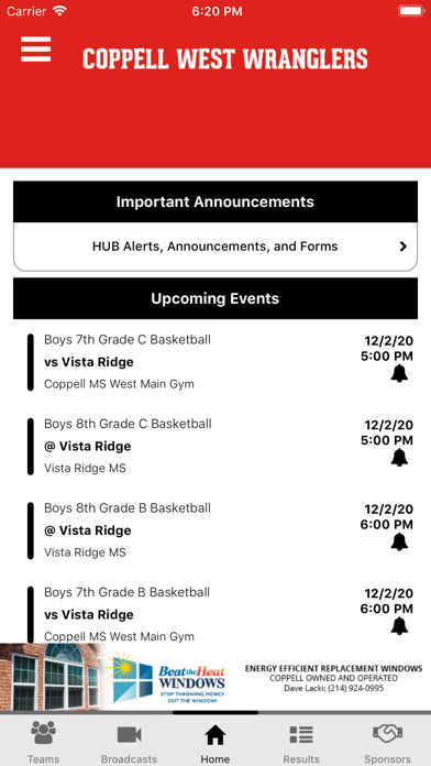 Coppell ISD Athletics Screenshot
