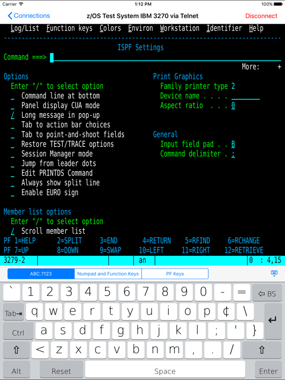 TTerm 3270 app screenshot 2
