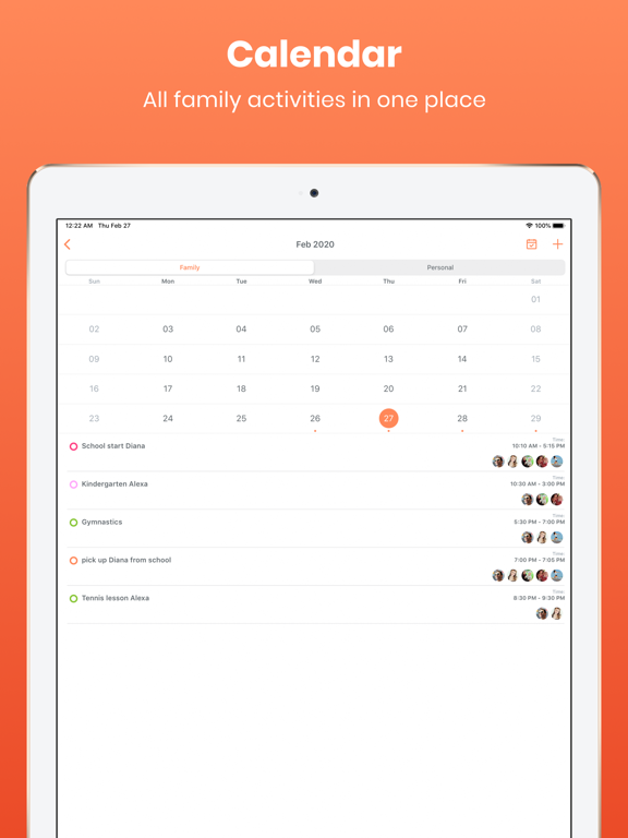 Poppinz: Family Calendar App iPad screenshot 2 - Productivity app