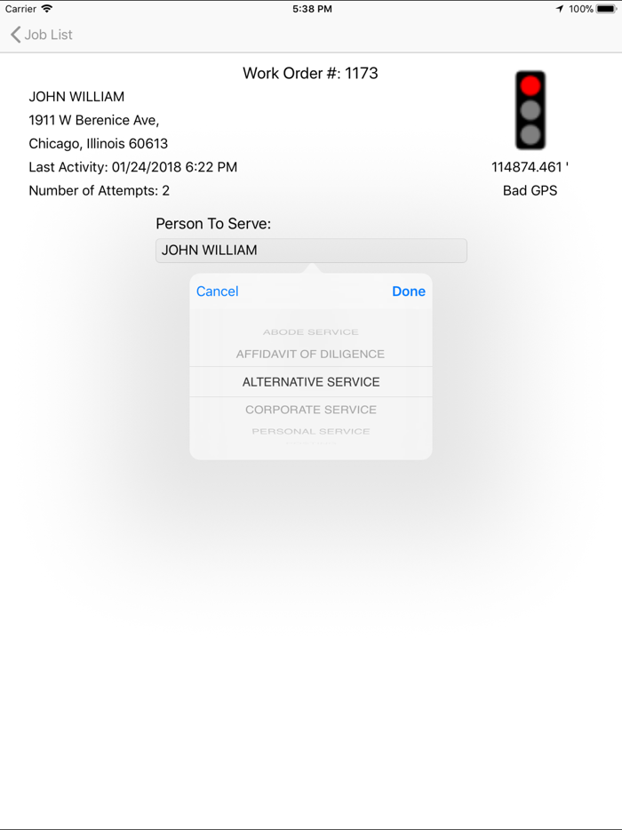 Process Server Mobile