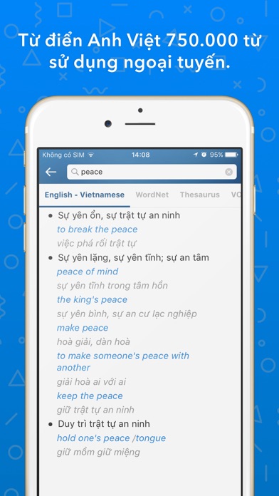 Screenshot #1 pour Từ Điển Anh Việt Anh Offline