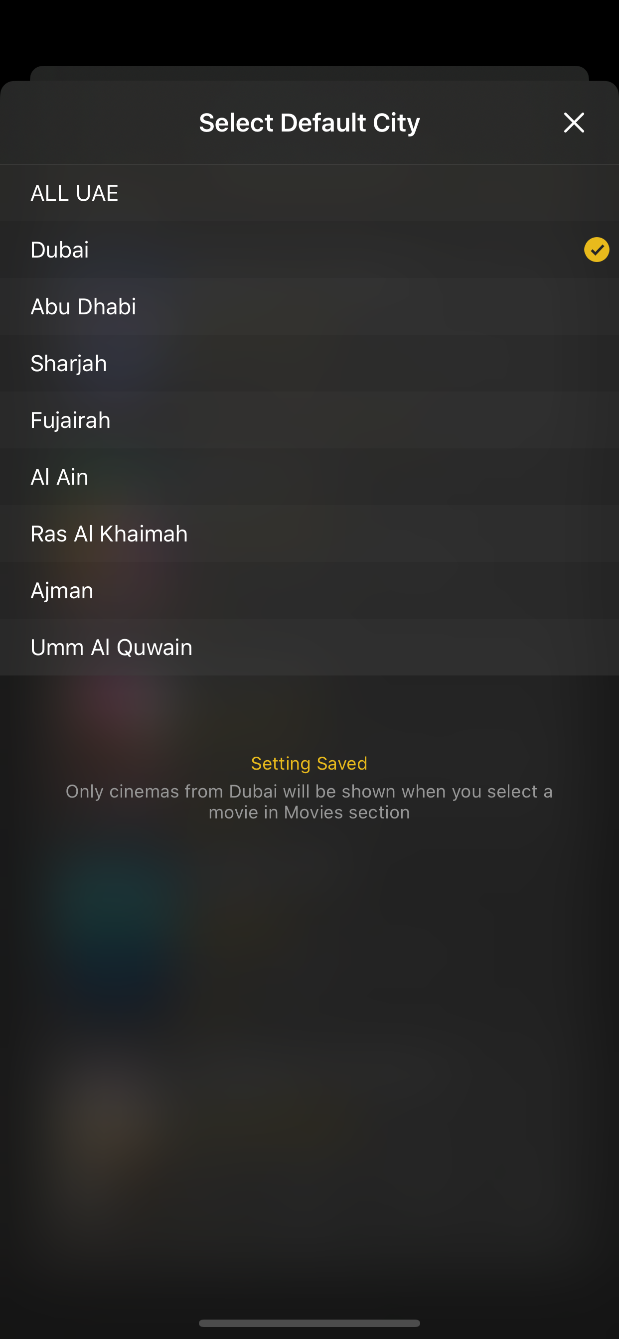 UAE Cinema Showtimes - Lite