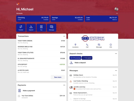 State Bank of Bottineau iPad screenshot 1 - Finance app