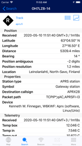 aprs.fi screenshot