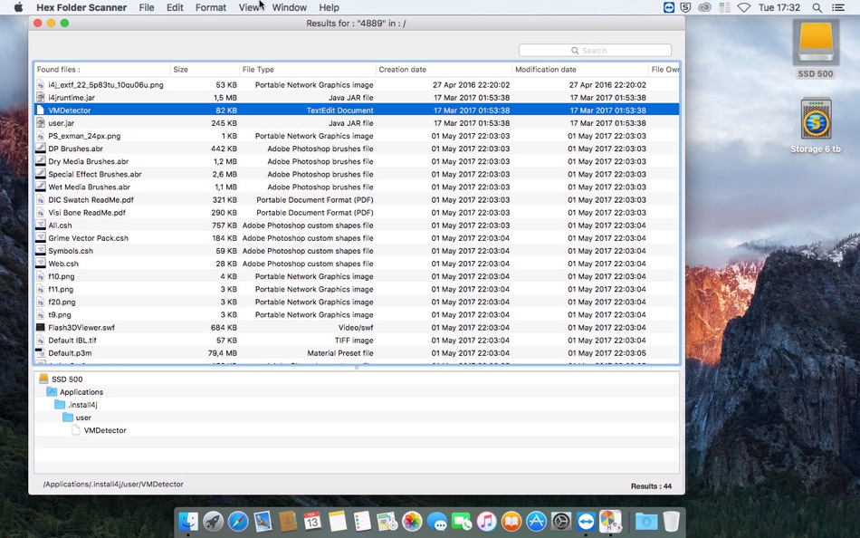 #1. Hex Folder Scanner (macOS) Podle: Alfonso Maria Tesauro