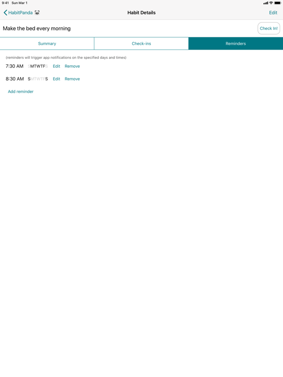 HabitPanda iPad screenshot 4 - Productivity app