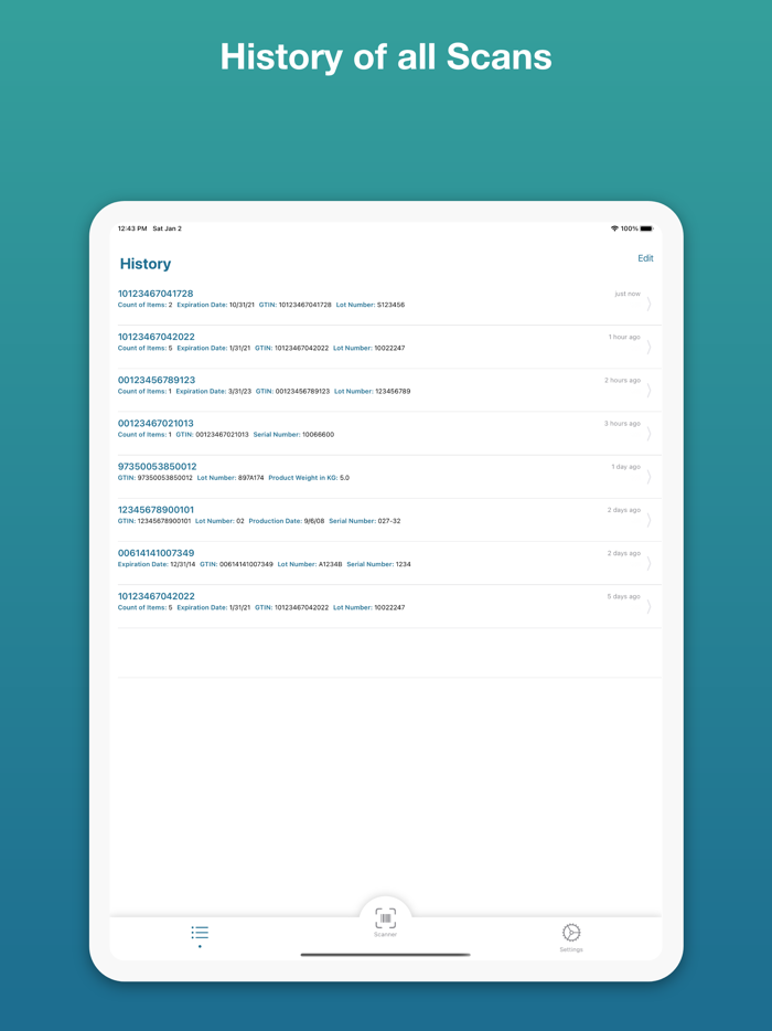 Pretty GS1 Barcode Scanner
