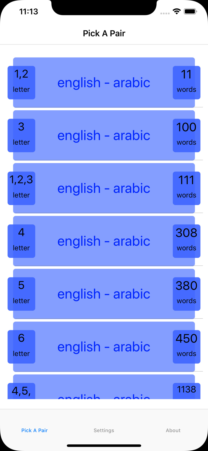 PickAPair Arabic - English
