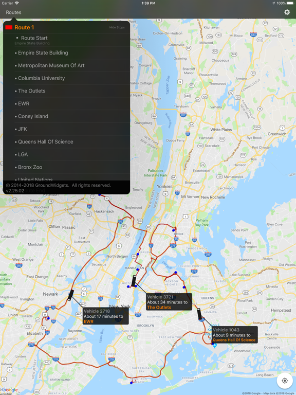 Gateway Global Shuttle Tracker iPad screenshot 2 - Travel app