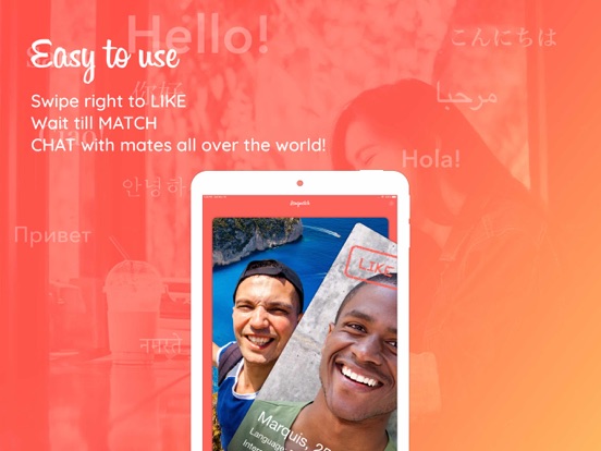 Language Exchange Langmatch iPad screenshot 2 - Travel app