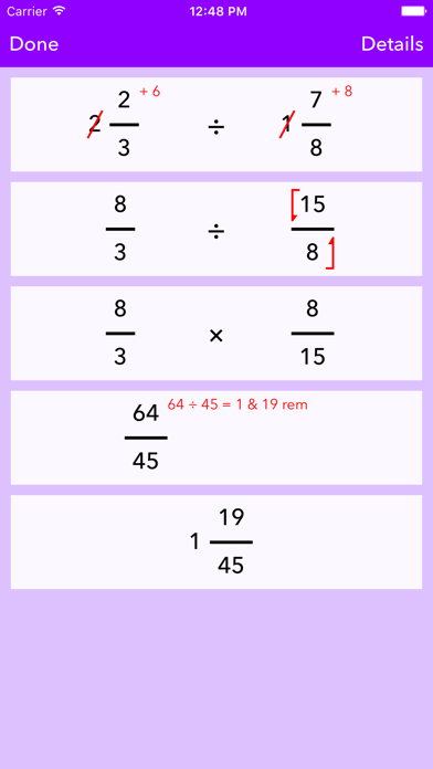 Screenshot #2 pour Fraction Help Calculator