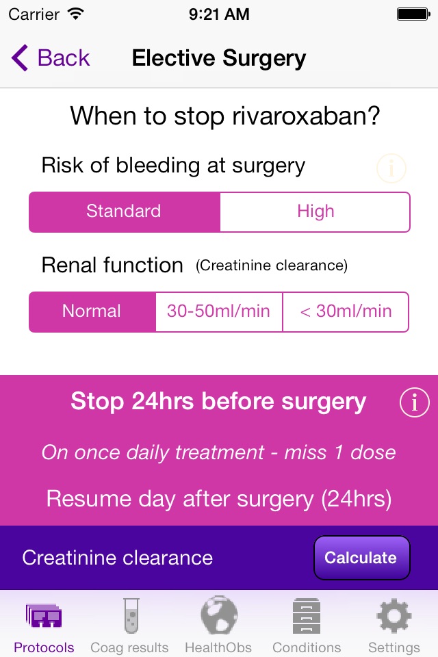 Managing Rivaroxaban screenshot 4