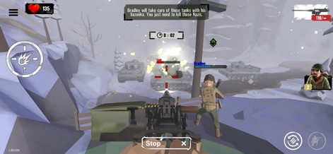 World War Polygon- WW2 shooter - Experience intense vehicle combat with the mounted heavy machine gun, alongside real-time mission objectives guiding tactical engagements against tanks.