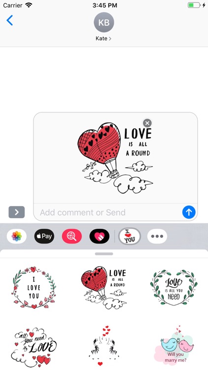 Cute Love Text Stickers Pack screenshot-3