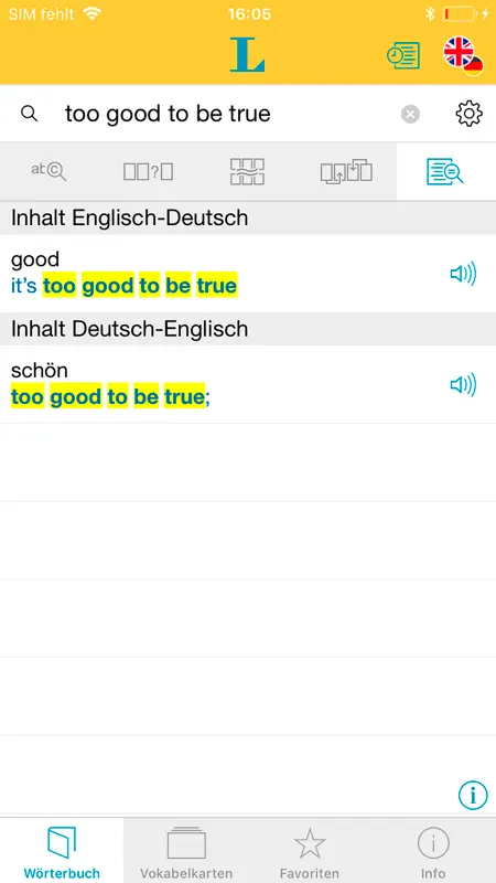 Großes Englisch Wörterbuch screenshot 2 of 5