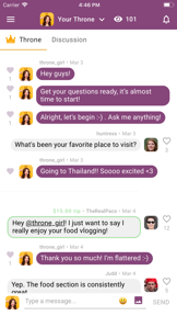 Throne — private fan club screenshot