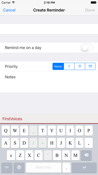 FirstVoices Keyboards Screenshot