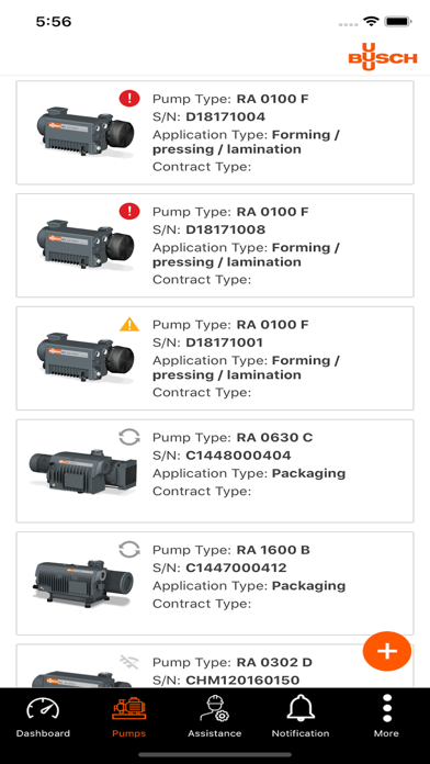 Busch Vacuum-App Screenshot